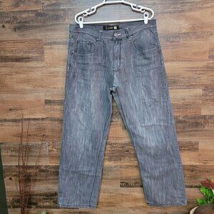 Vtg I Link Jeans Mens 38x32 Measures 36x32 Relaxed Charcoal Y2K Stretch Denim